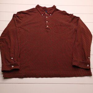 Ralph Lauren Red Geometric Print Polo Pullover XXL Long Sleeve